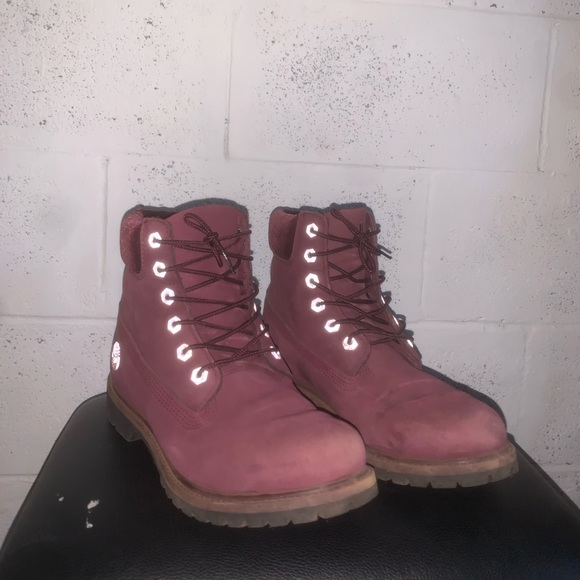 burgundy velvet timberland boots
